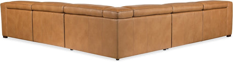 Fresco 5-Seat Power Reclining Sectional Zen Caramel Leather – Hooker Furniture (4-PWR) - sold by Home Elegance USA