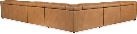 Fresco 6-Seat Power Reclining Sectional Zen Caramel Leather – Hooker Furniture (3-PWR) - sold by Home Elegance USA