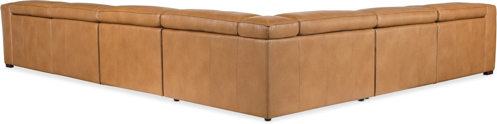 Fresco 6-Seat Power Reclining Sectional Zen Caramel Leather – Hooker Furniture - Home Elegance USA