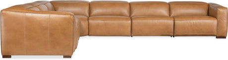 Fresco 6-Seat Power Reclining Sectional Zen Caramel Leather – Hooker Furniture - sold by Home Elegance USA
