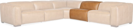 Fresco 6-Seat Power Reclining Sectional Zen Caramel Leather – Hooker Furniture (3-PWR) - sold by Home Elegance USA