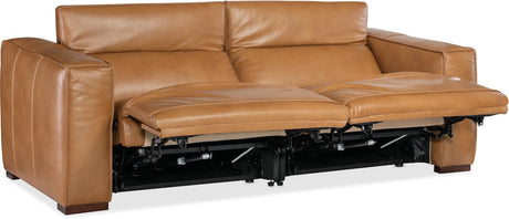 Fresco LAF/RAF 2 over 2 Sofa with Power Recline and Power Headrest Zen Caramel Leather – Hooker Furniture - sold by Home Elegance USA