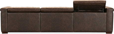 Savion Deux 3-Seat Power Reclining Sofa West Saddlewood Leather – Hooker Furniture (2-PWR) - sold by Home Elegance USA