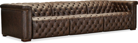 Savion Deux 3-Seat Power Reclining Sofa West Saddlewood Leather – Hooker Furniture (2-PWR) - sold by Home Elegance USA