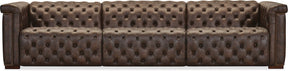 Savion Deux 3-Seat Power Reclining Sofa West Saddlewood Leather – Hooker Furniture (2-PWR) - sold by Home Elegance USA