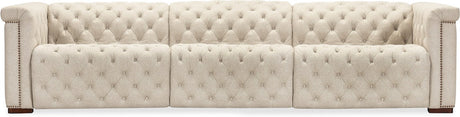 Savion Deux 3-Seat Power Reclining Sofa Aries Beach Fabric – Hooker Furniture (2-PWR) - sold by Home Elegance USA