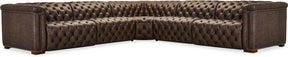 Savion Deux 5-Seat Power Reclining Sectional West Saddlewood Leather – Hooker Furniture (3-PWR) - sold by Home Elegance USA
