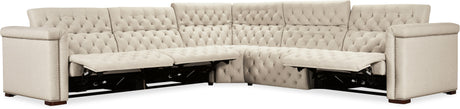 Savion Deux 5-Seat Power Reclining Sectional Aries Beach Fabric – Hooker Furniture (3-PWR) - sold by Home Elegance USA