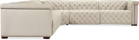Savion Deux 5-Seat Power Reclining Sectional Aries Beach Fabric – Hooker Furniture (3-PWR) - sold by Home Elegance USA