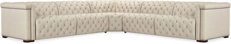 Savion Deux 5-Seat Power Reclining Sectional Aries Beach Fabric – Hooker Furniture (3-PWR) - sold by Home Elegance USA