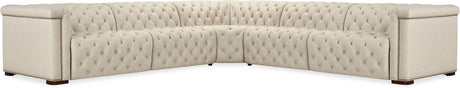 Savion Deux 5-Seat Power Reclining Sectional Aries Beach Fabric – Hooker Furniture (3-PWR) - Home Elegance USA