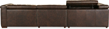 Savion Deux 5-Seat Power Reclining Sectional West Saddlewood Leather – Hooker Furniture - sold by Home Elegance USA