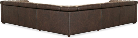 Savion Deux 5-Seat Power Reclining Sectional West Saddlewood Leather – Hooker Furniture - sold by Home Elegance USA