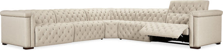 Savion Deux 5-Seat Power Reclining Sectional Aries Beach Fabric – Hooker Furniture (4-PWR) - sold by Home Elegance USA
