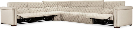 Savion Deux 6-Seat Power Reclining Sectional Aries Beach Fabric – Hooker Furniture (3-PWR) - sold by Home Elegance USA