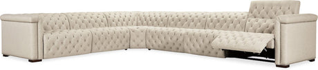 Savion Deux 6-Seat Power Reclining Sectional Aries Beach Fabric – Hooker Furniture (3-PWR) - sold by Home Elegance USA