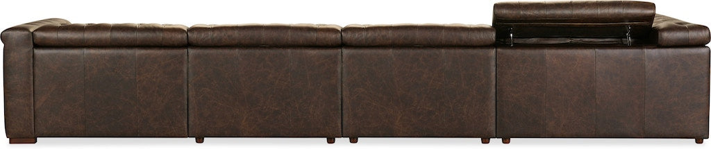 Savion Deux 6-Seat Power Reclining Sectional West Saddlewood Leather – Hooker Furniture