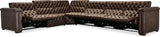 Savion Deux 6-Seat Power Reclining Sectional West Saddlewood Leather – Hooker Furniture