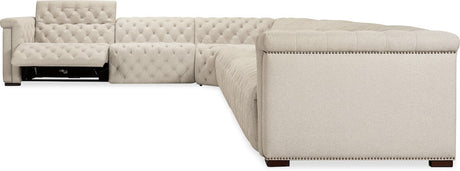 Savion Deux 6-Seat Power Reclining Sectional Aries Beach Fabric – Hooker Furniture (4-PWR) - sold by Home Elegance USA