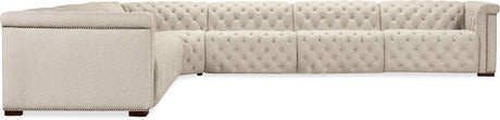 Savion Deux 6-Seat Power Reclining Sectional Aries Beach Fabric – Hooker Furniture (4-PWR) - sold by Home Elegance USA