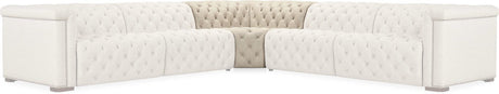 Savion Deux 5-Seat Power Reclining Sectional Aries Beach Fabric – Hooker Furniture (4-PWR) - sold by Home Elegance USA