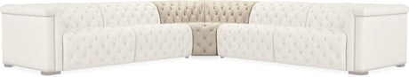 Savion Deux 5-Seat Power Reclining Sectional Aries Beach Fabric – Hooker Furniture (3-PWR) - sold by Home Elegance USA