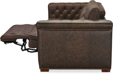 Savion Deux LAF/RAF 2 over 2 Sofa with Power Recliners and Power Headrests West Saddlewood Leather – Hooker Furniture - sold by Home Elegance USA