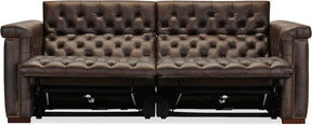 Savion Deux LAF/RAF 2 over 2 Sofa with Power Recliners and Power Headrests West Saddlewood Leather – Hooker Furniture - sold by Home Elegance USA