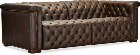 Savion Deux LAF/RAF 2 over 2 Sofa with Power Recliners and Power Headrests West Saddlewood Leather – Hooker Furniture - sold by Home Elegance USA
