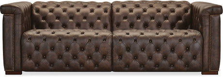 Savion Deux LAF/RAF 2 over 2 Sofa with Power Recliners and Power Headrests West Saddlewood Leather – Hooker Furniture - sold by Home Elegance USA