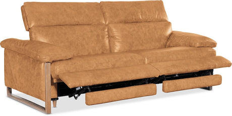 Jericho Power Sofa with Power Headrest Dallas Toffee Leather – Hooker Furniture - sold by Home Elegance USA