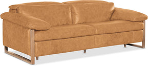 Jericho Power Sofa with Power Headrest Dallas Toffee Leather – Hooker Furniture - sold by Home Elegance USA