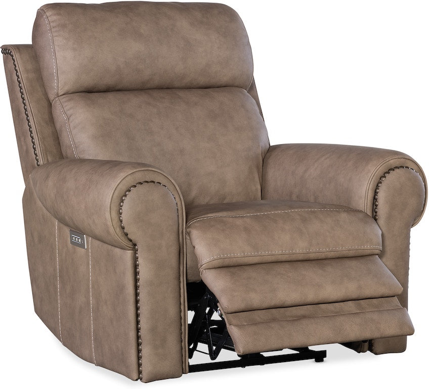Hooker Furniture Duncan Power Recliner – Power Headrest & Lumbar, USB Port, Leather, Zero Gravity Recline - Home Elegance USA