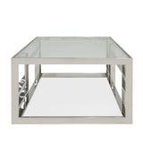 Modrest Stephen - Modern Glass & Stainless Steel Coffee Table | VIG | Home Elegance USA