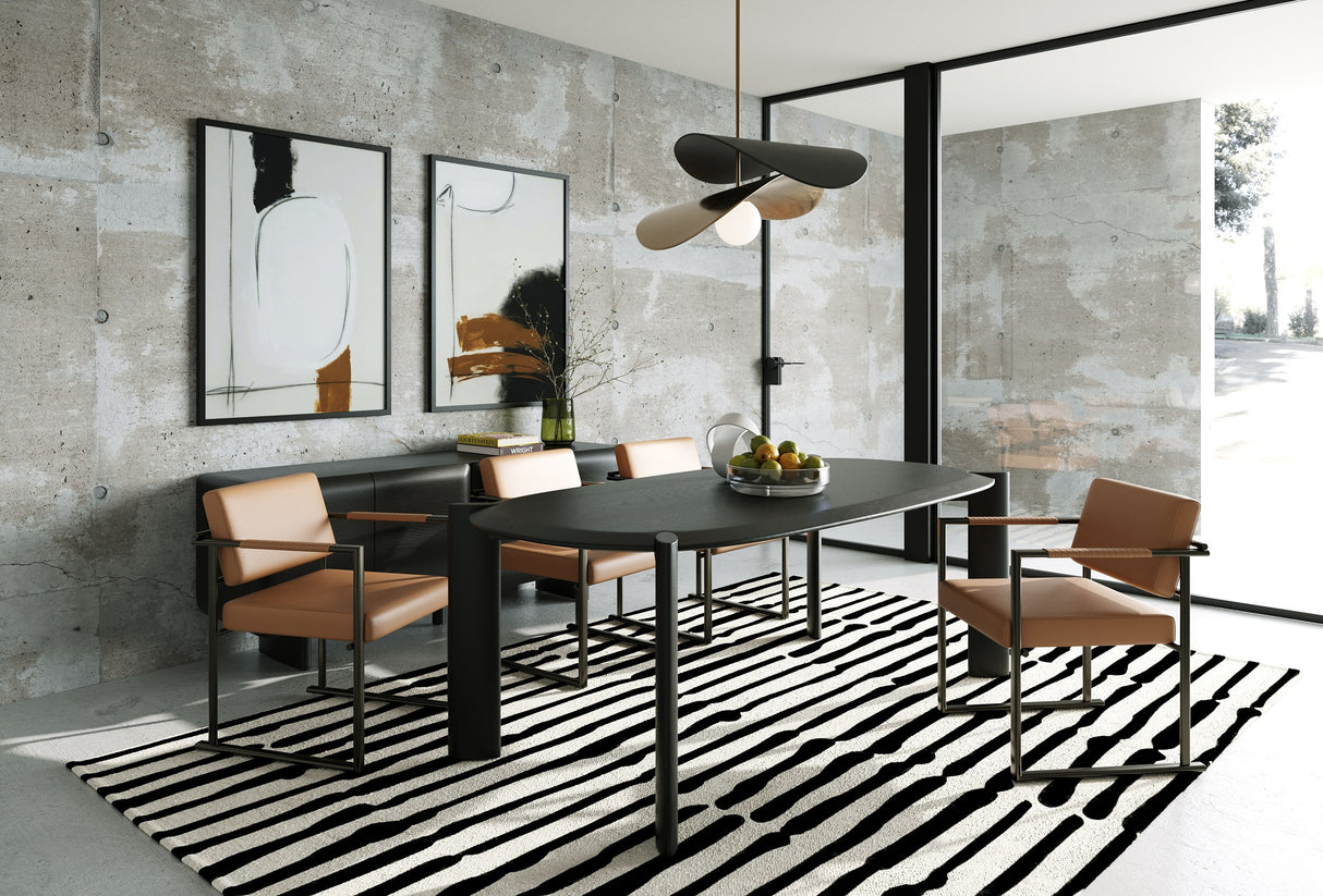 Steven - Modern Black Oval Dining Table - View Image 1