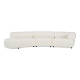 Stuart - Contemporary White Leather Left Facing Chaise Sectional Sofa - View Image 1