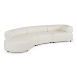 Stuart - Contemporary White Leather Left Facing Chaise Sectional Sofa - View Image 1