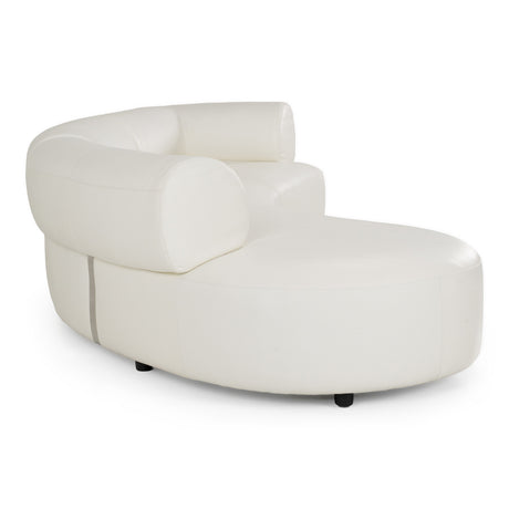 Stuart - Contemporary White Leather Left Facing Chaise Sectional Sofa - View Image 1