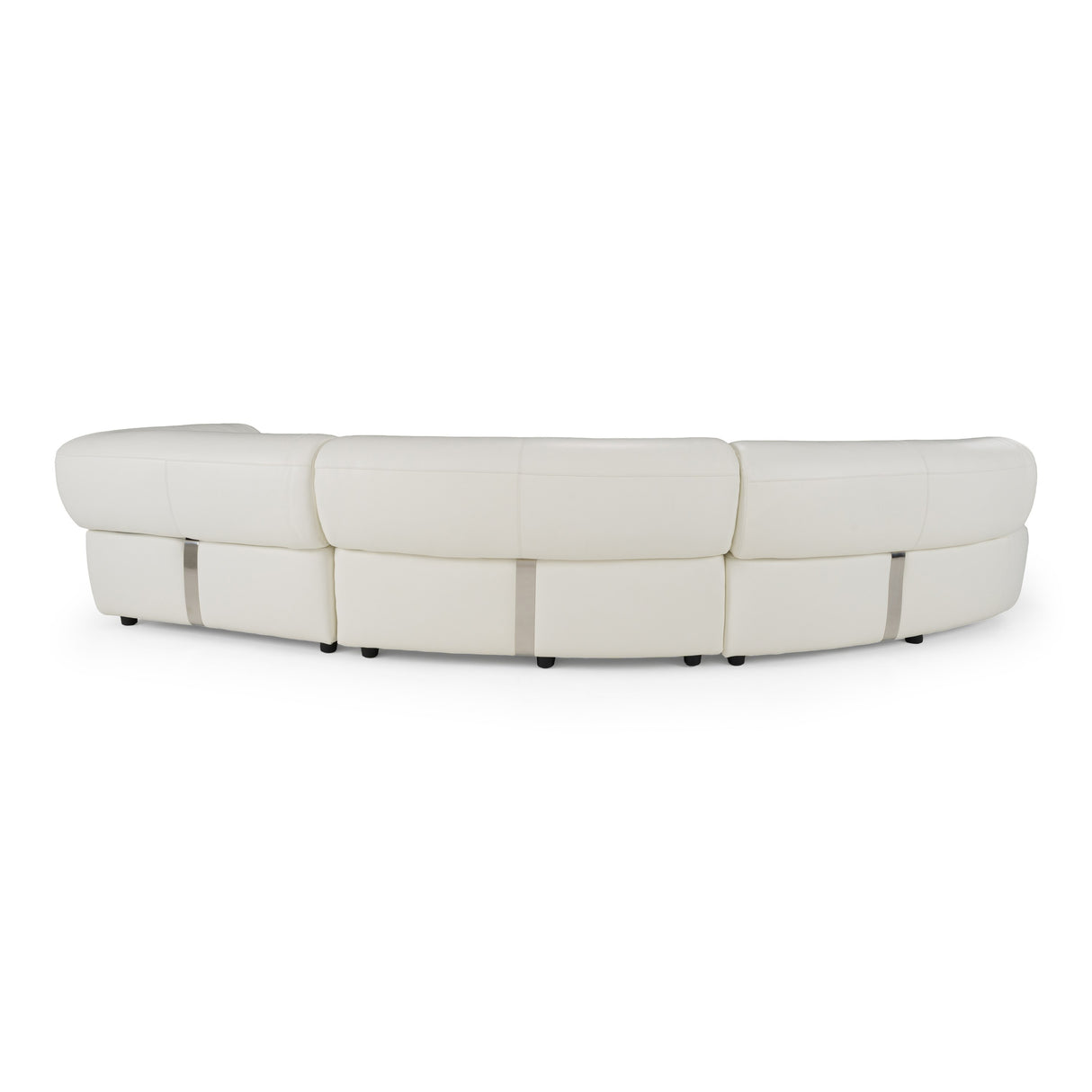 Stuart - Contemporary White Leather Left Facing Chaise Sectional Sofa - View Image 1