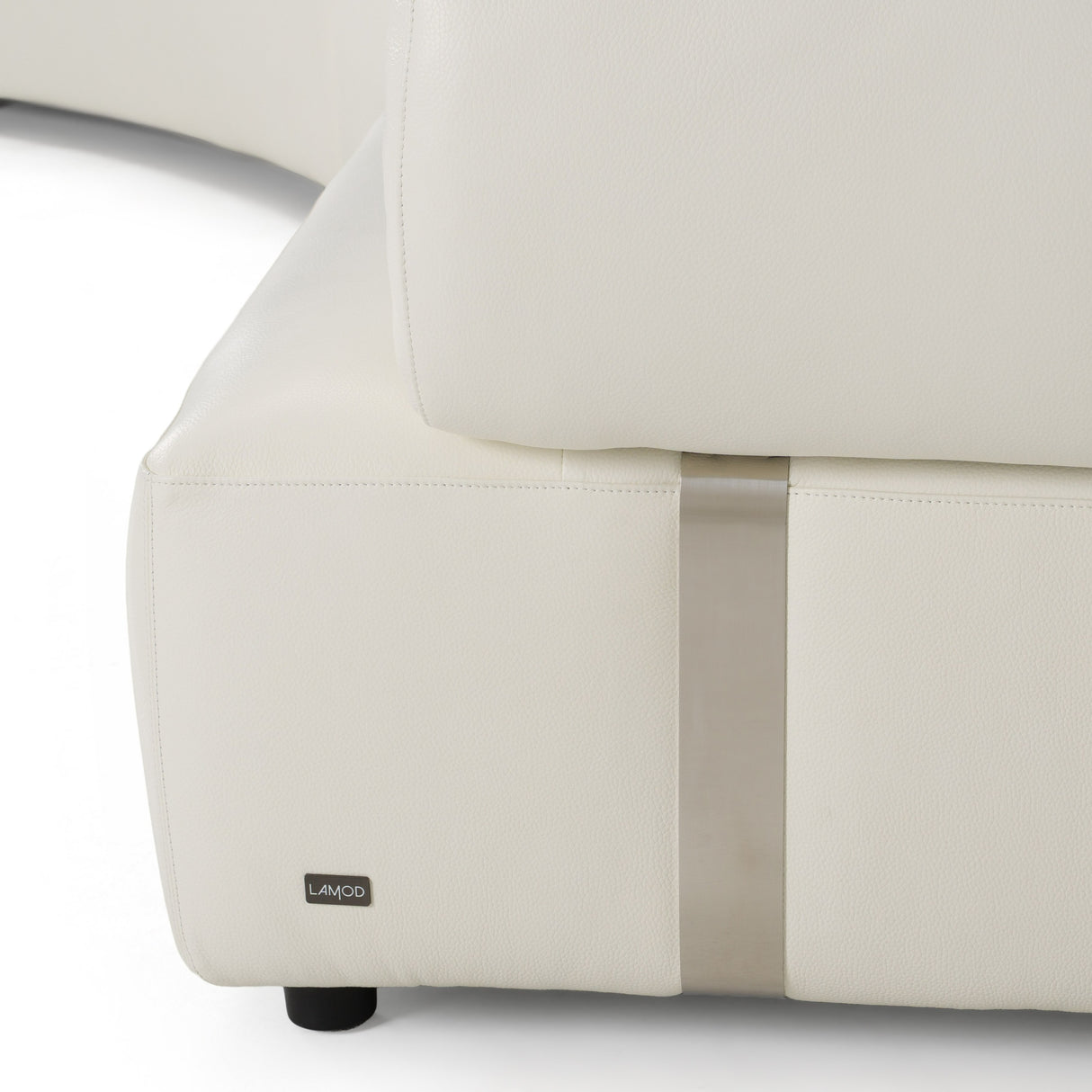 Stuart - Contemporary White Leather Left Facing Chaise Sectional Sofa - View Image 1