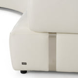 Stuart - Contemporary White Leather Left Facing Chaise Sectional Sofa - View Image 1