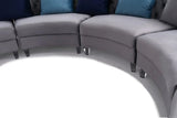 Divani Casa Modern Grey Velvet Circular Sectional Sofa Vg2T1124 - 5P - Gry | Home Elegance USA