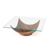 Sunrise - Contemporary Glass + Walnut Square Coffee Table - View Image 1