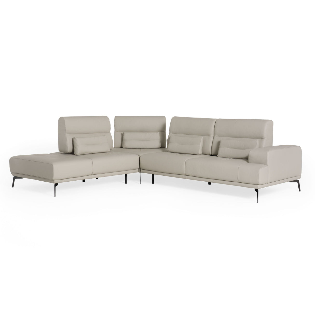 Lamod Italia Sunset - Contemporary Italian Grey Leather Right Facing Sectional Sofa
