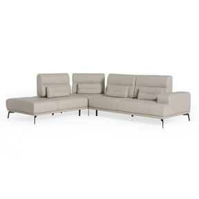 Lamod Italia Sunset - Contemporary Italian Grey Leather Right Facing Sectional Sofa