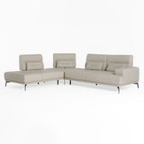 Lamod Italia Sunset - Contemporary Italian Grey Leather Right Facing Sectional Sofa