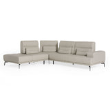 Lamod Italia Sunset - Contemporary Italian Grey Leather Left Facing Sectional Sofa - Home Elegance USA