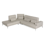 Lamod Italia Sunset - Contemporary Italian Grey Leather Left Facing Sectional Sofa - Home Elegance USA