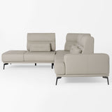 Lamod Italia Sunset - Contemporary Italian Grey Leather Left Facing Sectional Sofa