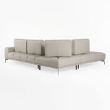 Lamod Italia Sunset - Contemporary Italian Grey Leather Left Facing Sectional Sofa - Home Elegance USA